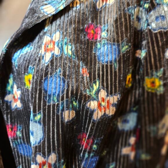 ett:twa Anthropologie Blooming Floral Velvet Blazer Womens Jacket Small Petite - Picture 2 of 10